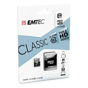 Emtec Micro SD HC - Class10 - 8GB - Inkl. Adapter