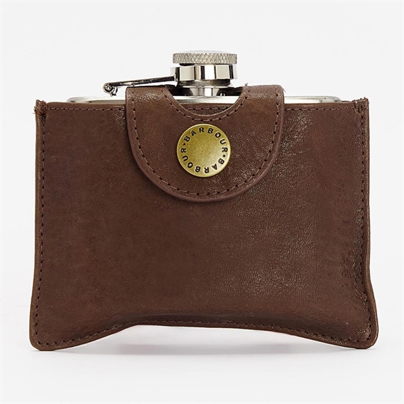 Barbour 4oz Hinged Hipflask - Lommelærke