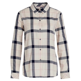 Barbour Moorland Shirt - Dameskjorte - Cloud/Gardenia Check