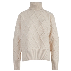 Barbour Perch Knitted Jumper - Damestrik - Oatmeal