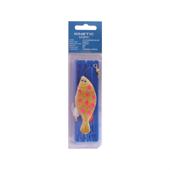 Kinetic Sabiki Jay Flounder Inline - Glow/Pink Dots - 60 g