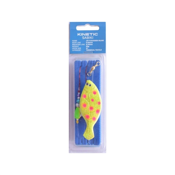 Kinetic Sabiki Jay Flounder Inline - Yellow/Orange Dots - 60 g