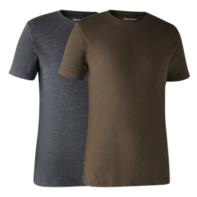 Deerhunter Basis 2-pak T-shirt - Herre - Brown Leaf Melange