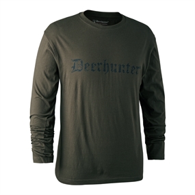 Deerhunter Logo T-Shirt L/Æ - Herre - Bark green - 3XL