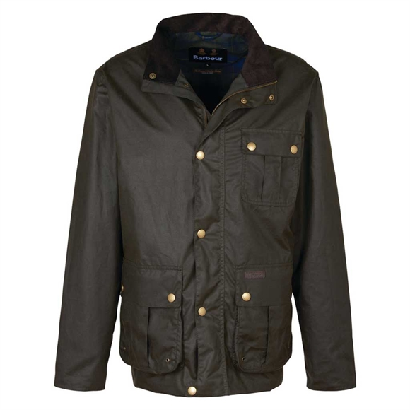 Barbour Dunlin Wax Jakke - Herre - Olive/Classic Tartan