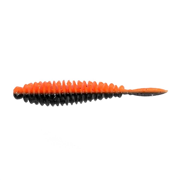 Skull Gear Flexibait Fat Worm 15 Stk. - Black/Orange - Garlic