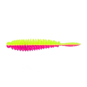 Skull Gear Flexibait Fat Worm 15 Stk. - Pink/Yellow - Garlic