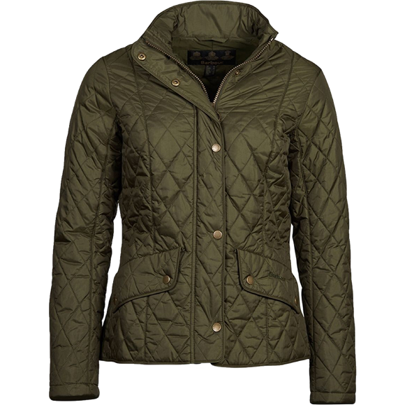 Barbour Flyweight Cavalry Quilted Jacket - Damejakke - Olive