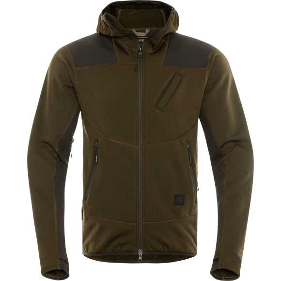 Härkila Deer Stalker fleece hoodie - Herre - Willow green/Shadow brown