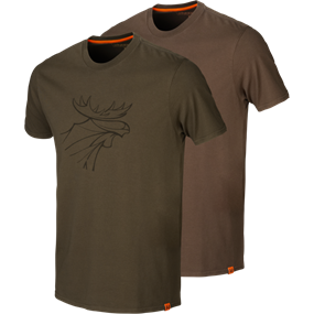 Härkila graphic t-shirt 2-pack - Herre - Willow green/Slate brown