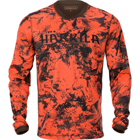 Härkila Wildboar Pro L/S t-shirt - Herre - AXIS MSP® Orange Blaze/Shadow brown