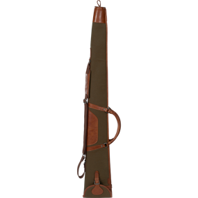 Härkila Retrieve geværfoderal i canvas/læder - Warm olive - 135 cm