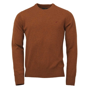 Laksen Hoy O-neck Strik - Herre - Burnt Orange