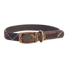 Barbour Classic Tartan Leather Dog Collar - Hundehalsbånd - Læder