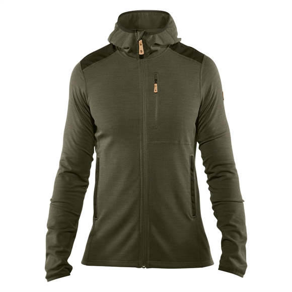 Fjällräven Keb Fleece Hoodie - Herresweater - Laurel Green-Deep Forest