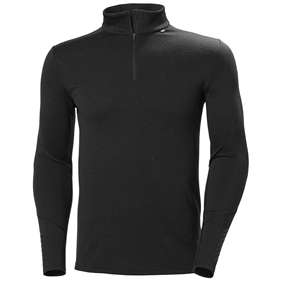 Helly Hansen Lifa Merino Midweight Half Zip Undertrøje - Herre - Sort