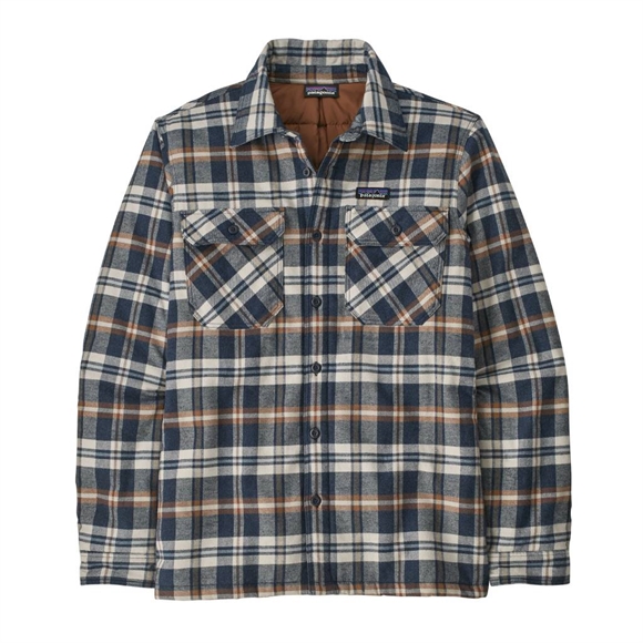 Patagonia M\'s Insulated Organic Cotton MW Fjord Flannel Skjorte - Herre - Fields New Navy