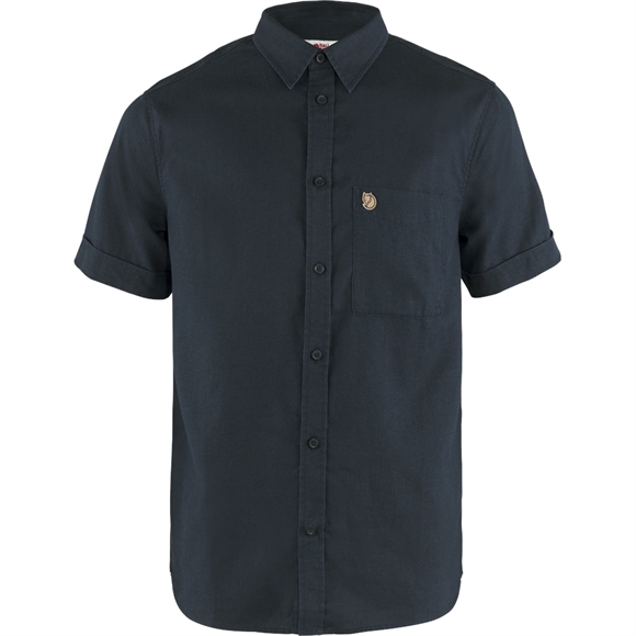 Fjällräven Övik Travel Shirt SS M - Herreskjorte - Dark Navy