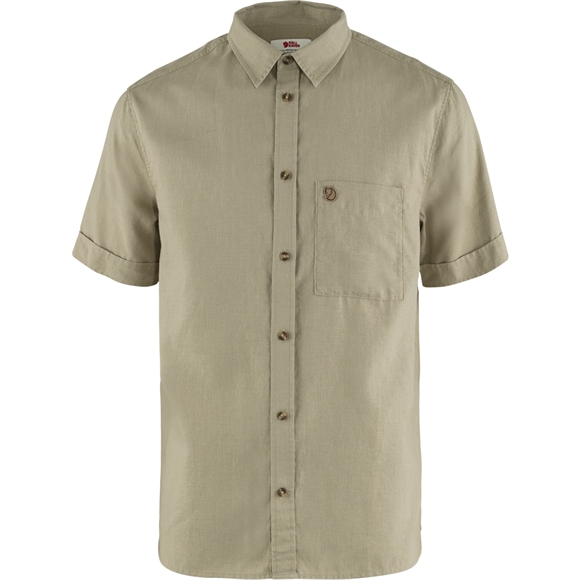 Fjällräven Övik Travel Shirt SS M - Herreskjorte - Sand Stone