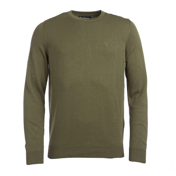 Barbour Pima Cotton Crew Neck - Herrestrik - Rifle Green Marl