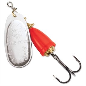 Rapala Blue Fox Vibrax Flourescent Spinner - Silver Flourescent Red