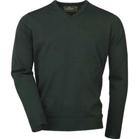 Laksen Sussex V-Neck Strik - Herre - Pine